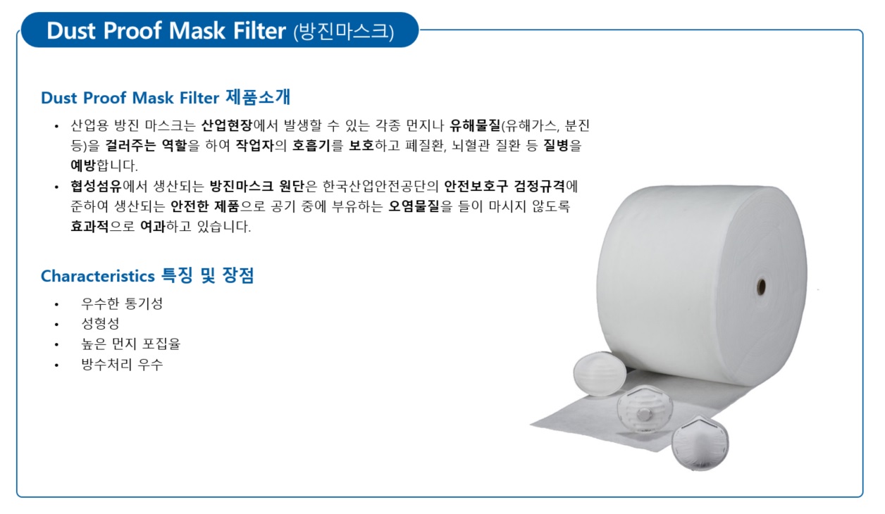 방진 마스크 설명 (description of Dust Proof Mask)